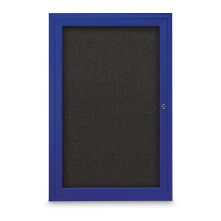 Slim Enclosed Corkboard, 11x13-1/2, White Alum Frame/Apricot